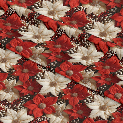 Poinsettia Blooms Pattern 2 Quilting Cotton Fabric