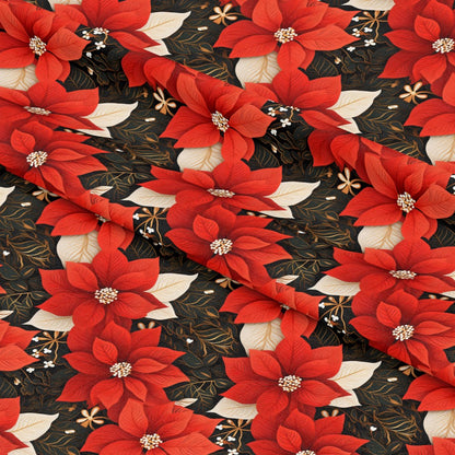 Poinsettia Blooms Pattern 9 Quilting Cotton Fabric