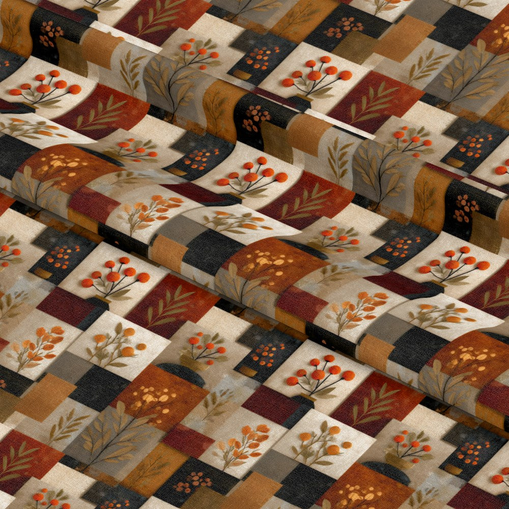 Boho Floral Patchwork Pattern 1 Quilting Cotton Fabric