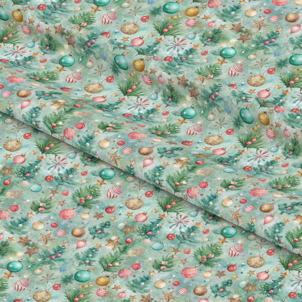 Pastel Christmas Time Pattern 6 Quilting Cotton Fabric