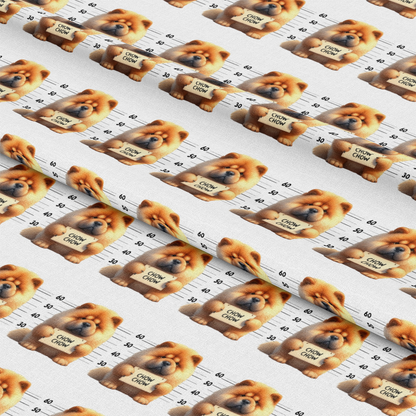 Doggie Mugshots Chow Chow Pattern Quilting Cotton Fabric