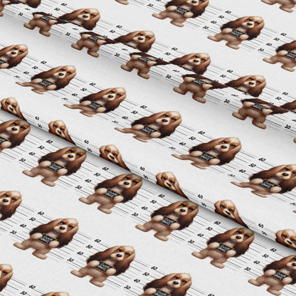 Doggie Mugshots Cocker Spaniel Pattern Quilting Cotton Fabric