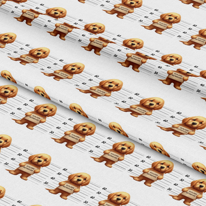 Doggie Mugshots Golden Retriever Pattern Quilting Cotton Fabric