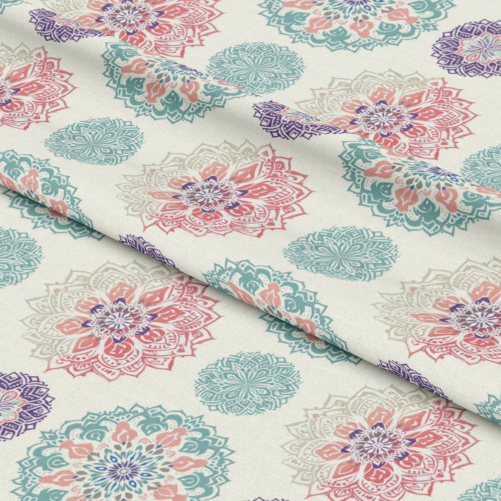 Pastel Mandala Pattern 11 Quilting Cotton Fabric