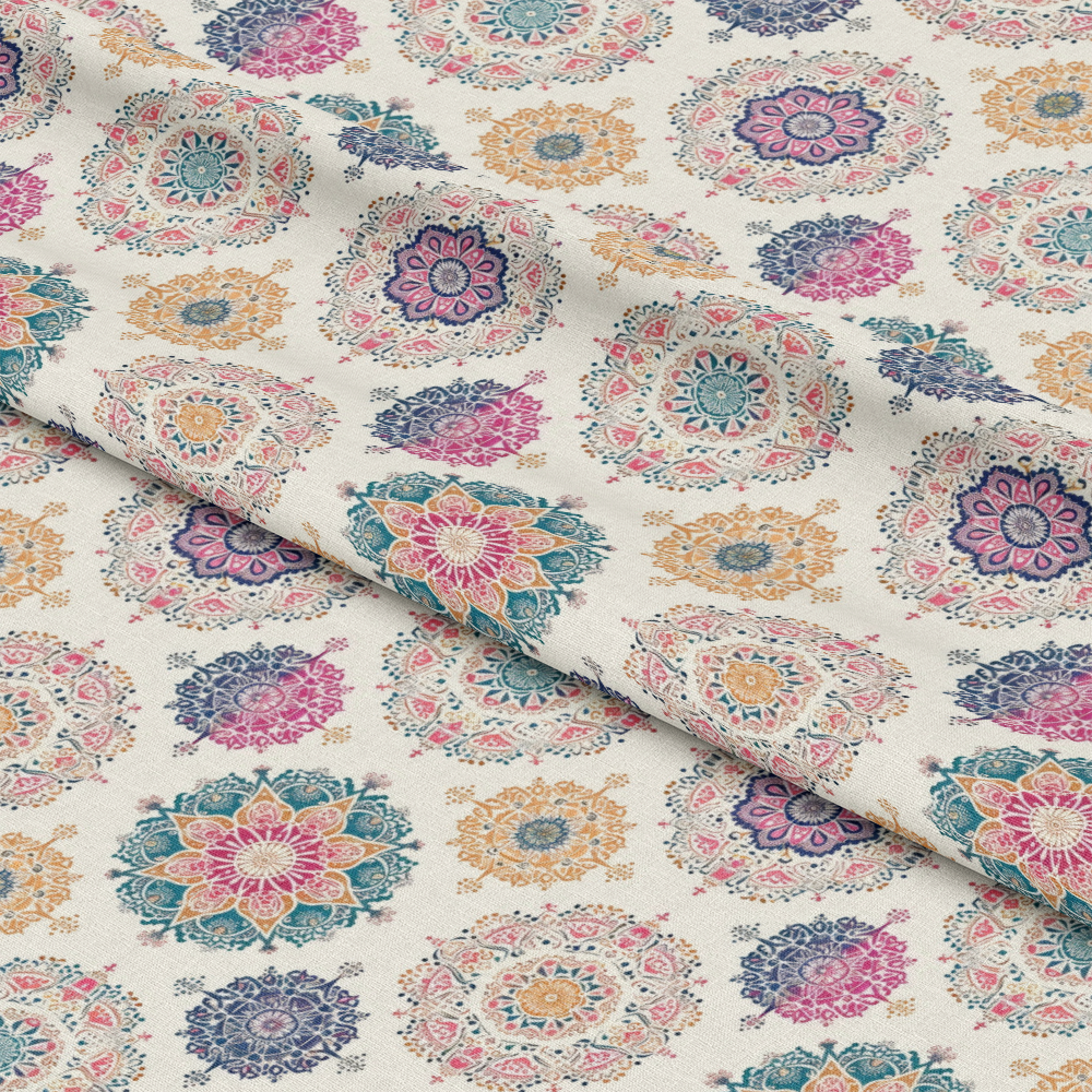 Pastel Mandala Pattern 4 Quilting Cotton Fabric