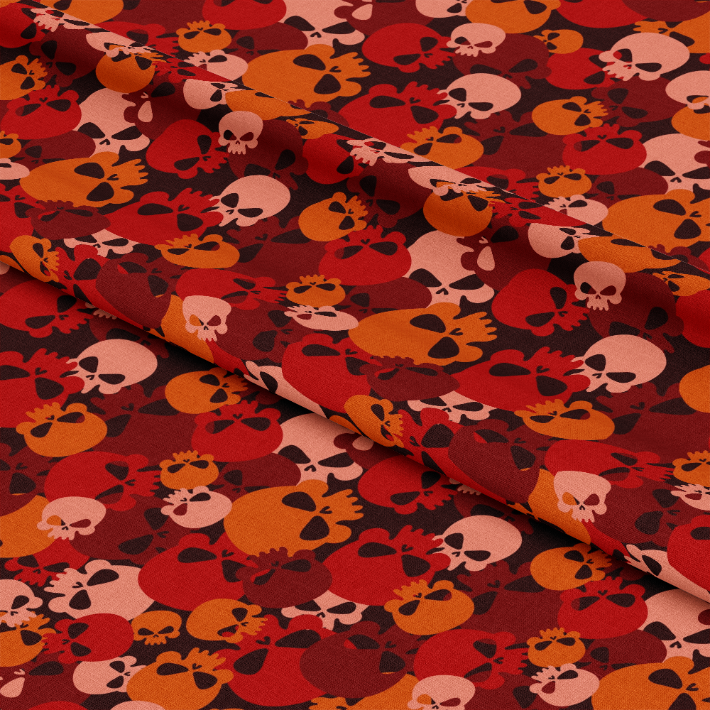 Skull Camouflage Pattern 3 Quilting Cotton Fabric