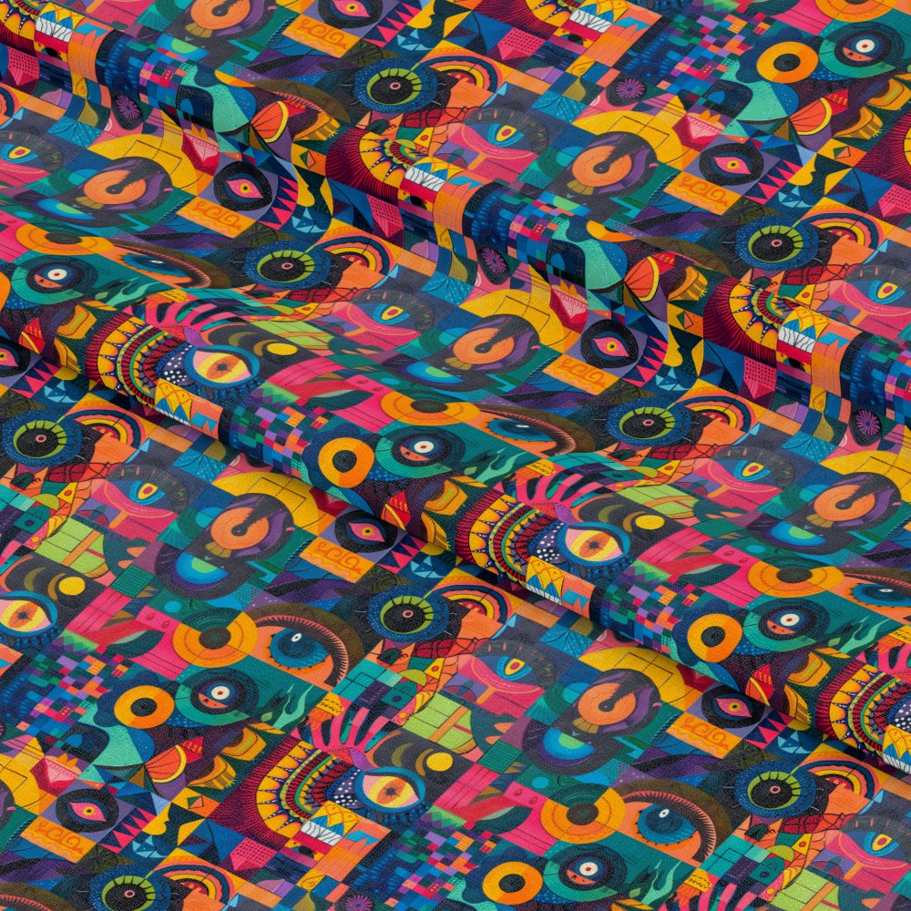 Psychedelic Painting Pattern 13 Quilting Cotton Fabric