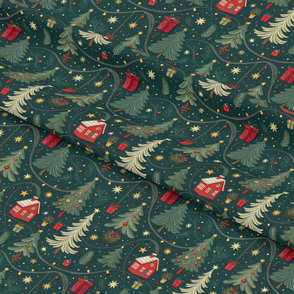 Christmas Tree Lights Pattern 5 Quilting Cotton Fabric