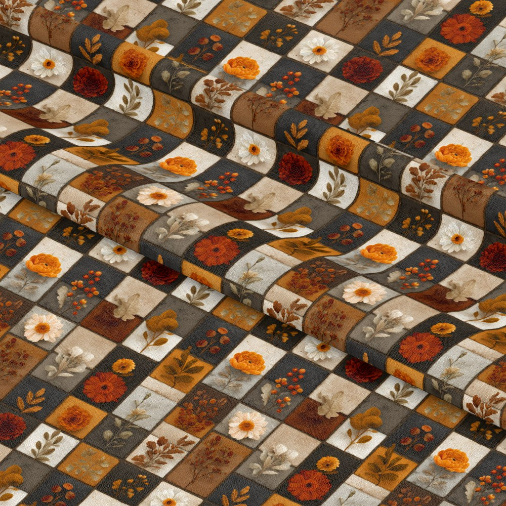 Boho Floral Patchwork Pattern 3 Quilting Cotton Fabric