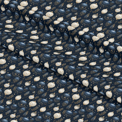 Navy and Cream Christmas Pattern 7 Quilting Cotton Fabric