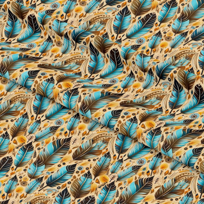 Aztec Feather Pattern 14 Quilting Cotton Fabric