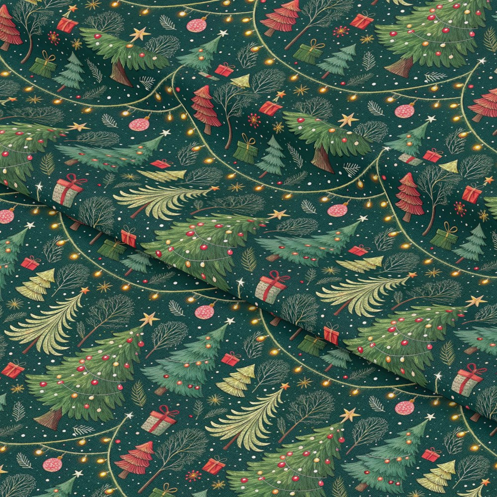 Christmas Tree Lights Pattern 9 Quilting Cotton Fabric