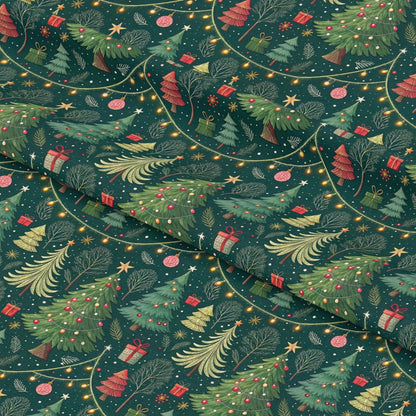 Christmas Tree Lights Pattern 9 Quilting Cotton Fabric