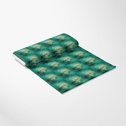 Teal Grunge Pattern 10 Quilting Cotton Fabric