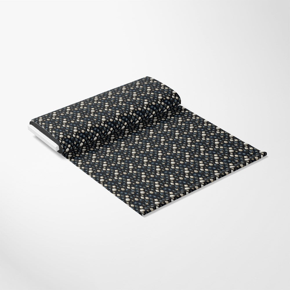 - Navy and Cream Christmas Pattern 12 Quilting Cotton Fabric  
- Quilting fabric  
- Cotton material  
- Dark blue textile  
- Cream accents  
- Geometric design  
- Holiday themed fabric  
- Soft textile  
- Crafting material  
- Decorative fabric