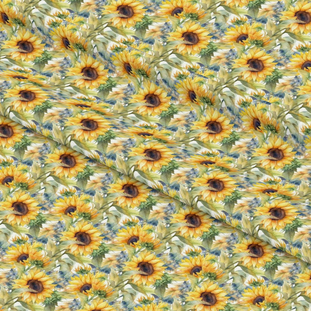 Sunflower and Butterfly Pattern 23 Quilting Cotton Fabric