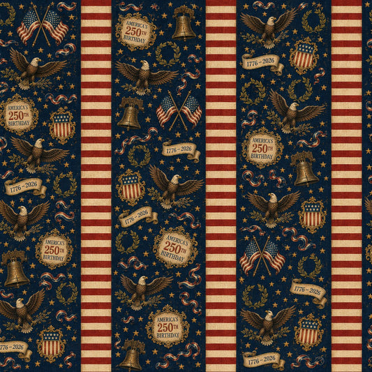 250th Anniversary Pattern 34 Quilting Cotton Fabric