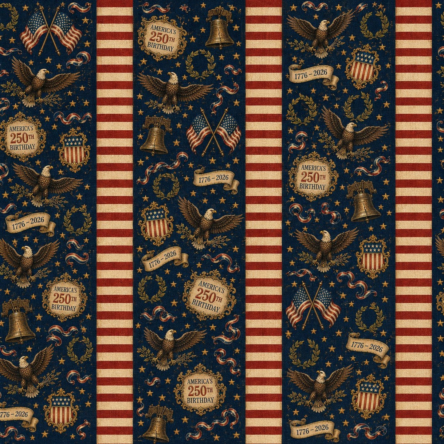 250th Anniversary Pattern 34 Quilting Cotton Fabric