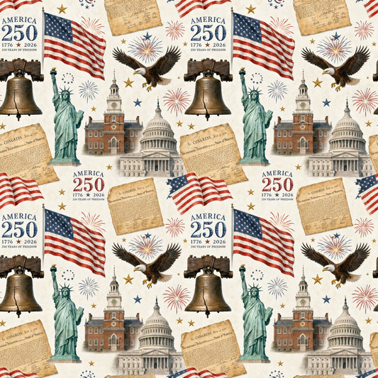 250th Anniversary Pattern 37 Quilting Cotton Fabric