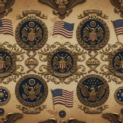 250th Anniversary Pattern 8 Quilting Cotton Fabric