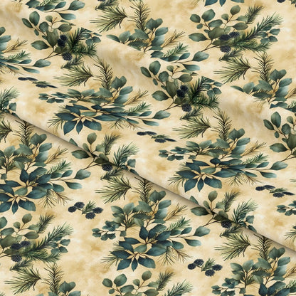 Winter Greenery Pattern 5 Quilting Cotton Fabric