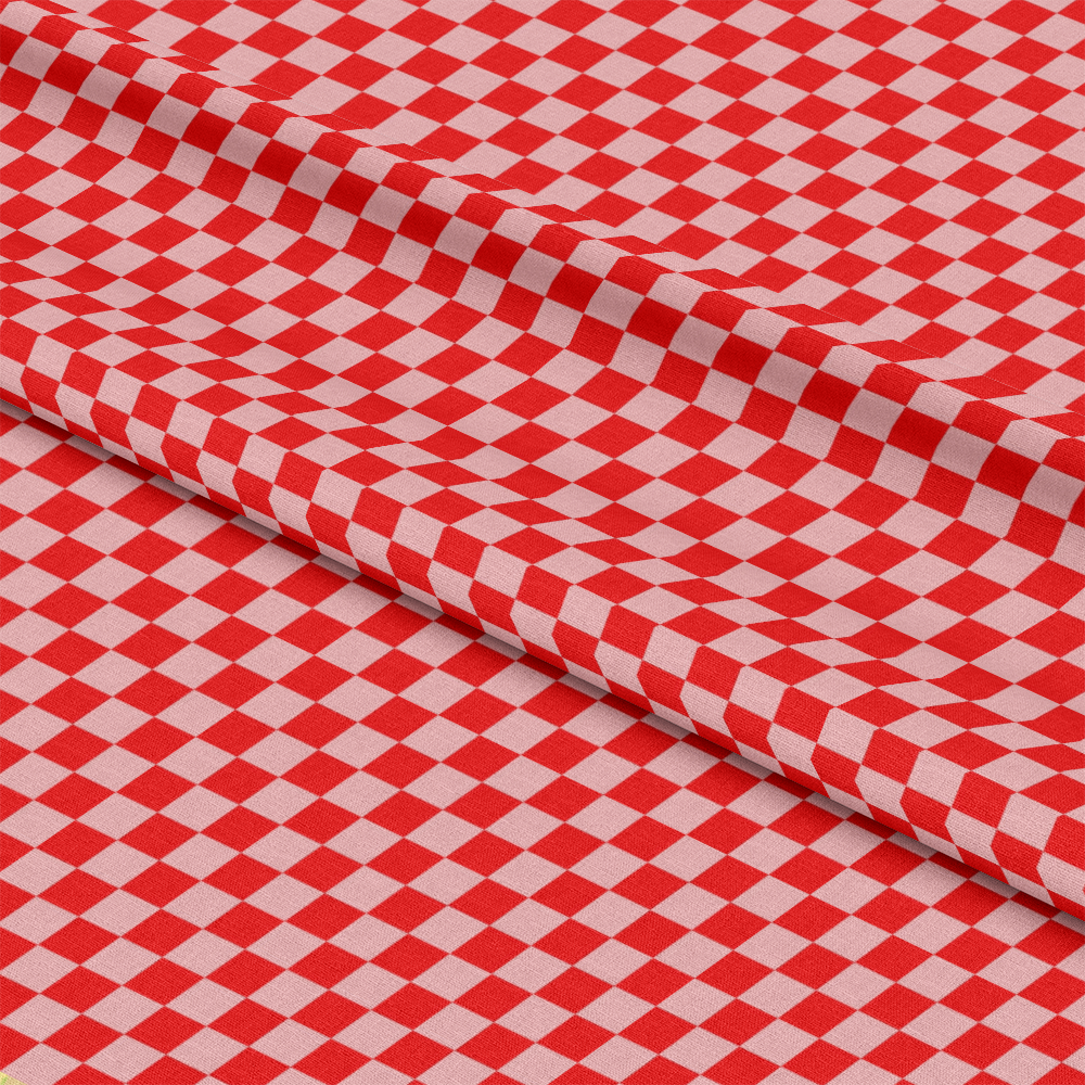 2 Color Checkered Pattern 2 Quilting Cotton Fabric featuring red and white checkered design, cotton textile, quilting material, fabric for sewing, cotton cloth, checkered print, crafting fabric, quilting fabric yardage.