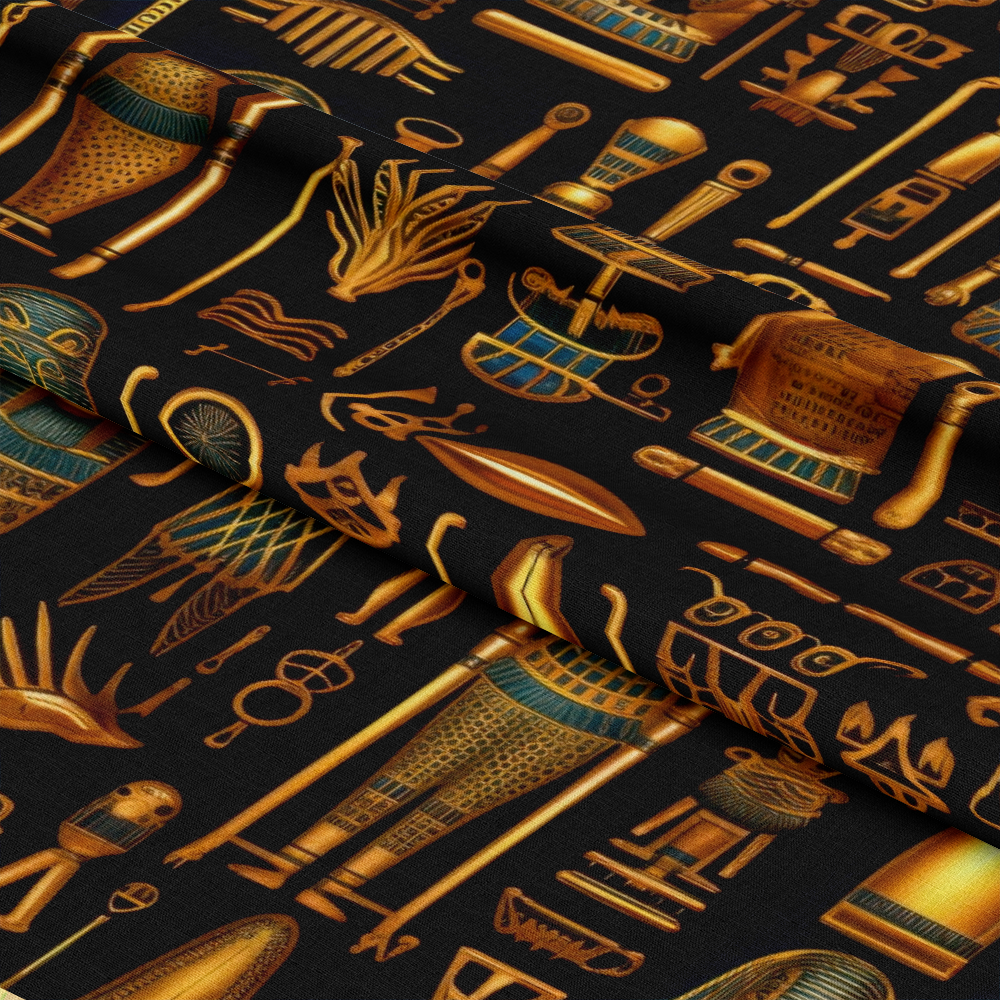 2D Ancient Egypt Pattern 44 Quilting Cotton Fabric