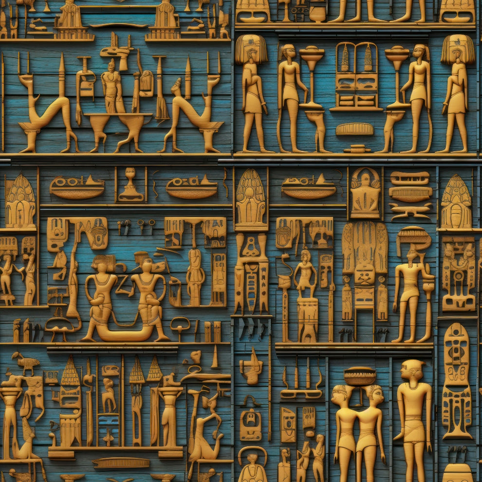 2D Ancient Egypt Pattern 67 Quilting Cotton Fabric – FabricMegaStore.com