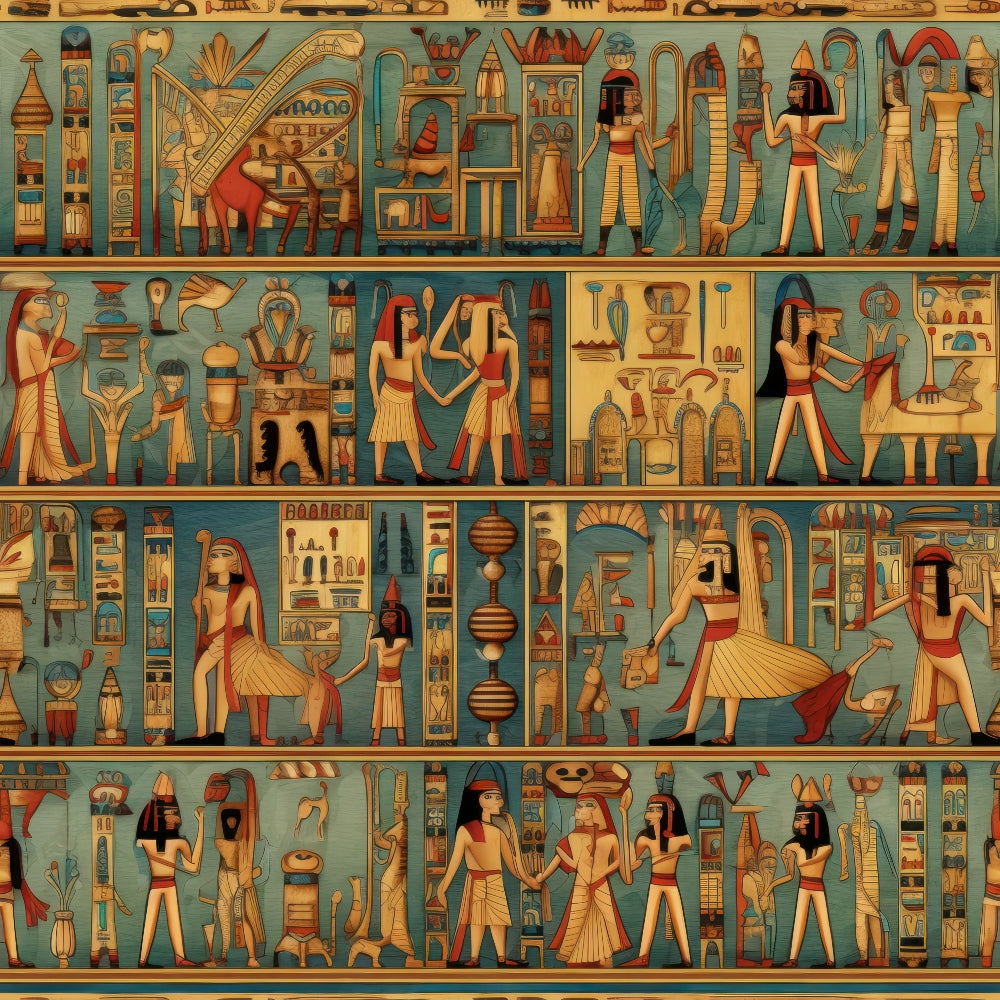 2D Ancient Egypt Pattern 12 Quilting Cotton Fabric