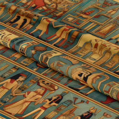 2D Ancient Egypt Pattern 12 Quilting Cotton Fabric