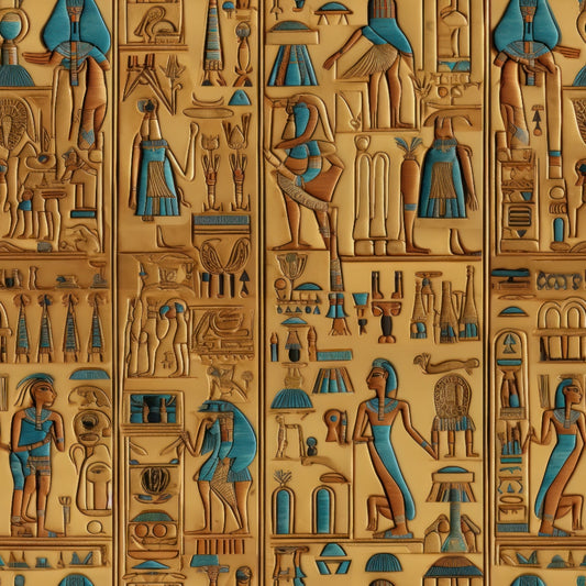 2D Ancient Egypt Pattern 13 Quilting Cotton Fabric