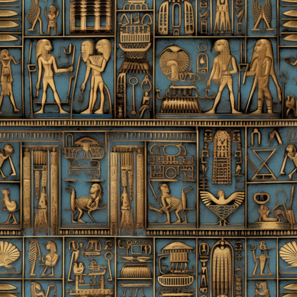 2D Ancient Egypt Pattern 16 Quilting Cotton Fabric