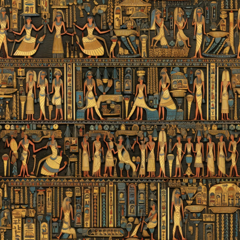 2D Ancient Egypt Pattern 19 Quilting Cotton Fabric