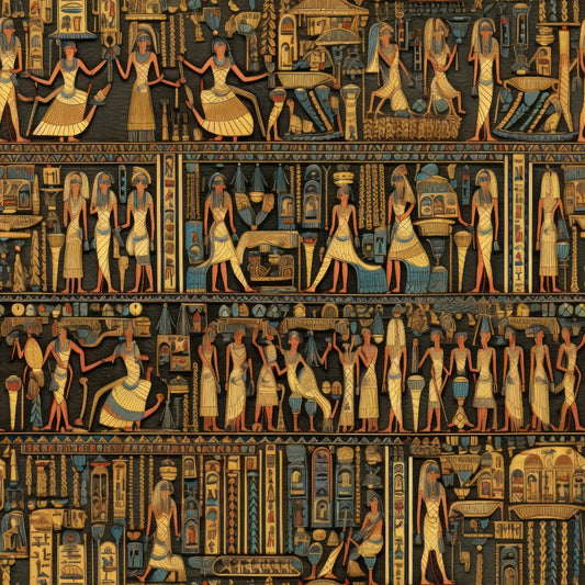 2D Ancient Egypt Pattern 19 Quilting Cotton Fabric