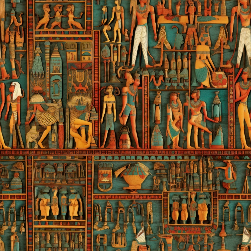 2D Ancient Egypt Pattern 29 Quilting Cotton Fabric