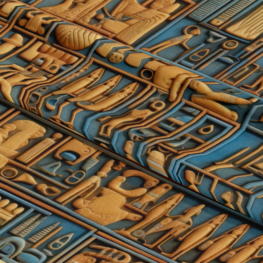 2D Ancient Egypt Pattern 34 Quilting Cotton Fabric