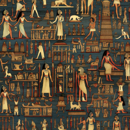 2D Ancient Egypt Pattern 37 Quilting Cotton Fabric