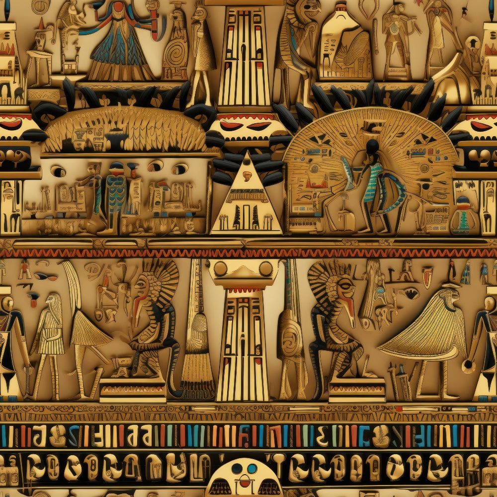 2D Ancient Egypt Pattern 42 Quilting Cotton Fabric