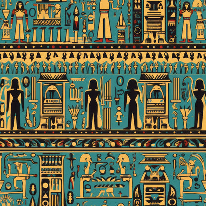 2D Ancient Egypt Pattern 49 Quilting Cotton Fabric