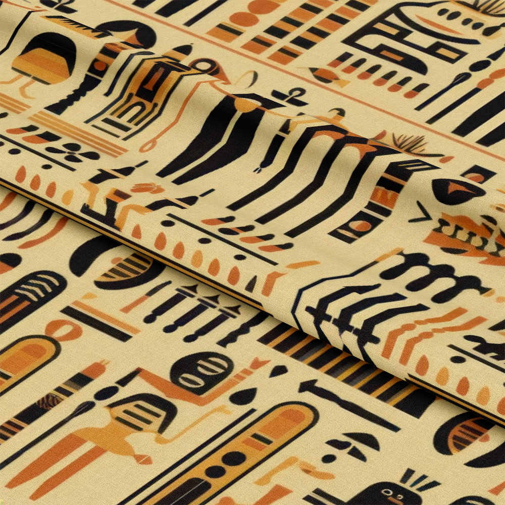 2D Ancient Egypt Pattern 50 Quilting Cotton Fabric