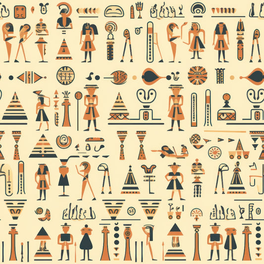 2D Ancient Egypt Pattern 55 Quilting Cotton Fabric