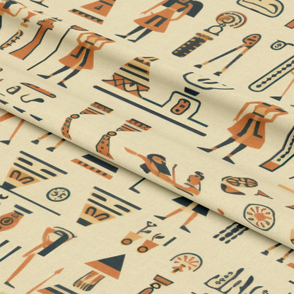 2D Ancient Egypt Pattern 55 Quilting Cotton Fabric