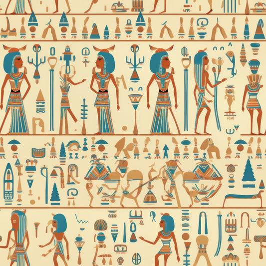 2D Ancient Egypt Pattern 56 Quilting Cotton Fabric