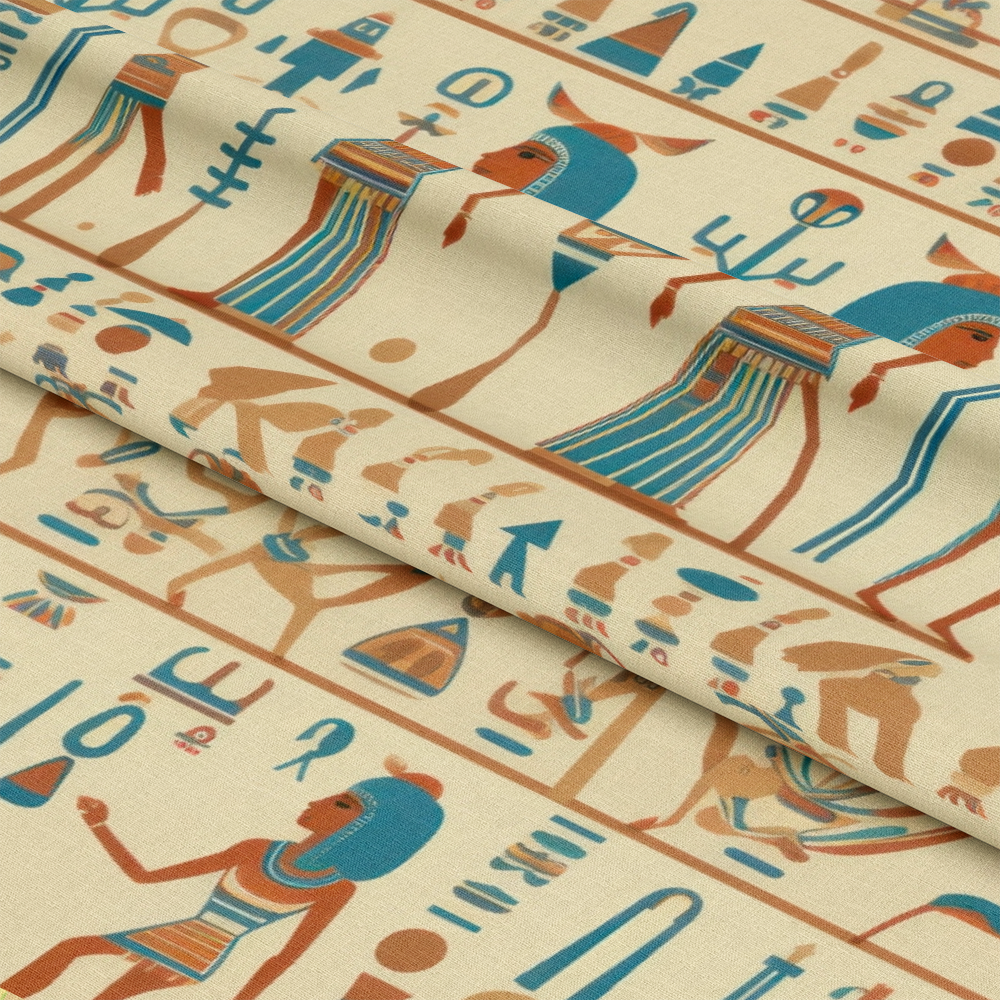 2D Ancient Egypt Pattern 56 Quilting Cotton Fabric