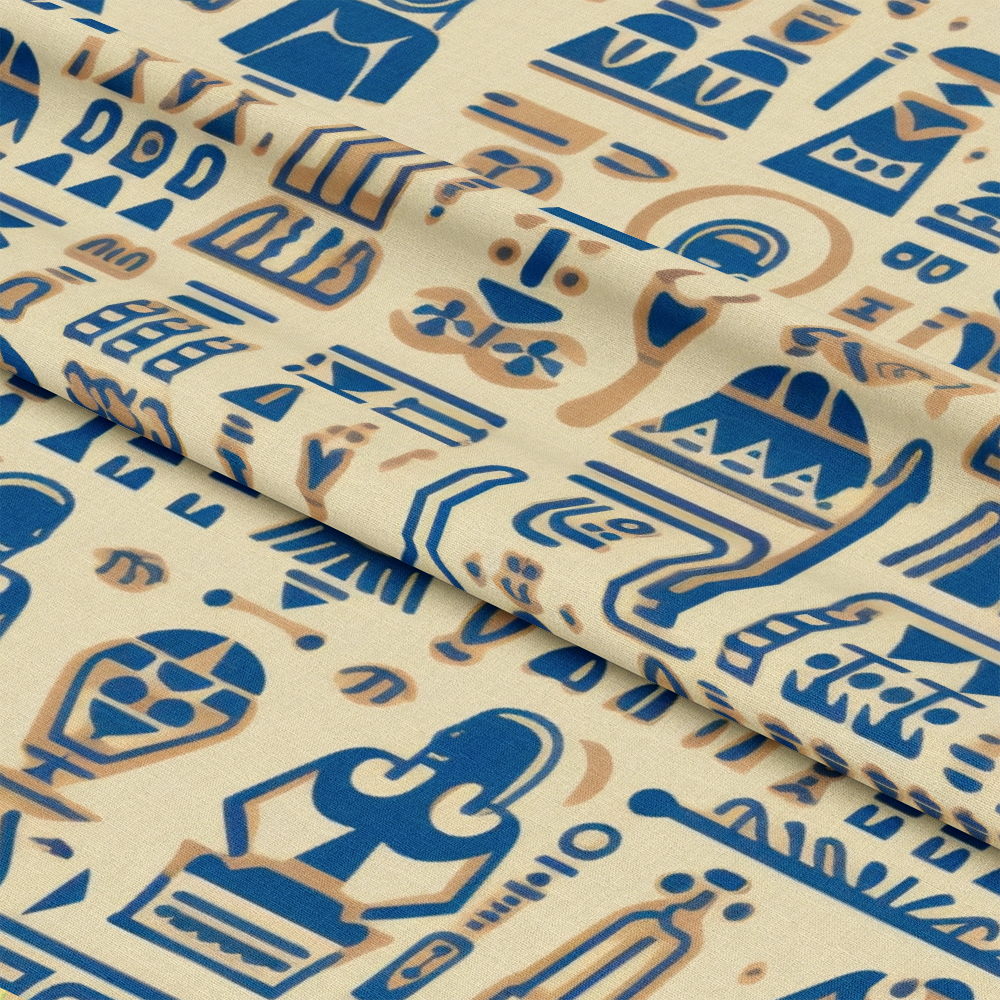 2D Ancient Egypt Pattern 57 Quilting Cotton Fabric