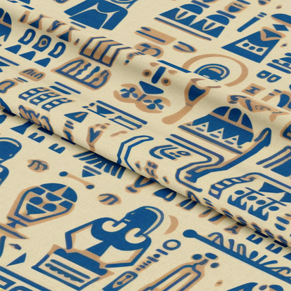 2D Ancient Egypt Pattern 57 Quilting Cotton Fabric