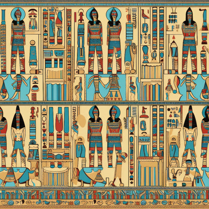 2D Ancient Egypt Pattern 59 Quilting Cotton Fabric