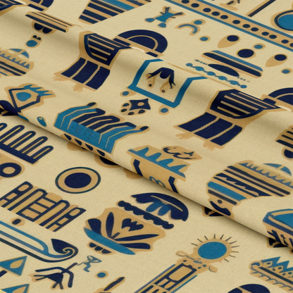 2D Ancient Egypt Pattern 62 Quilting Cotton Fabric