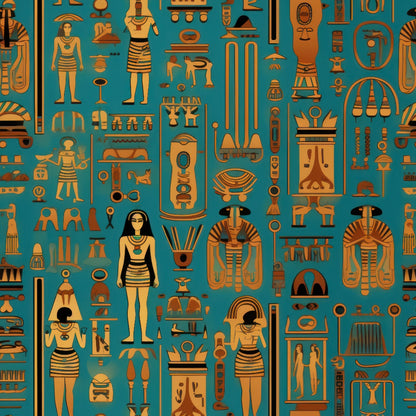 2D Ancient Egypt Pattern 63 Quilting Cotton Fabric