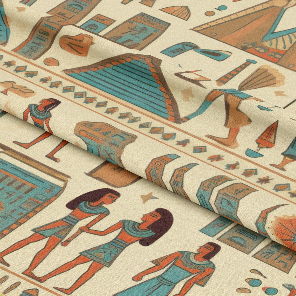 2D Ancient Egypt Pattern 64 Quilting Cotton Fabric